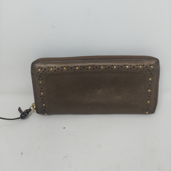 Franco Sarto Dark Brown Wallet with Gold Details - Picture 1 of 11